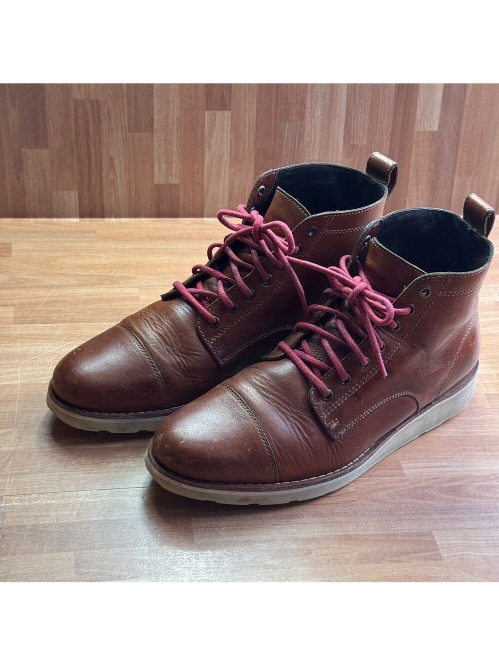 Helm Lou brown leather boots size 10.5